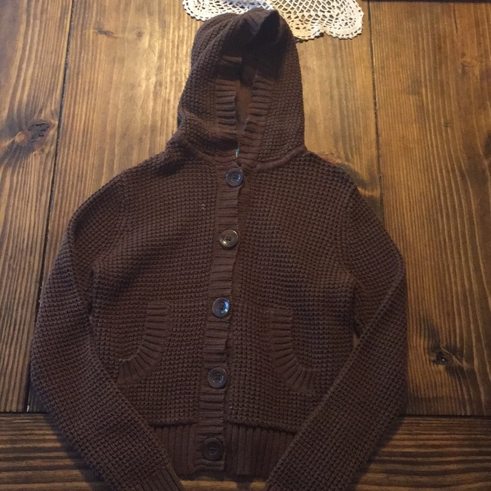 Brown button up sweater